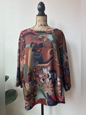 NWT Ali Miles Floral Pullover Top Size 3X